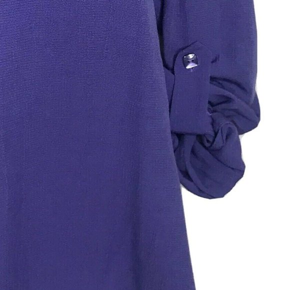 Coldwater Creek XL Blouse Long Tab Sleeve Purple - Picture 4 of 9